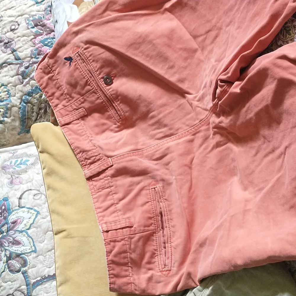 Men's American Eagle Outfitters Orange Flat Front Shorts - Picture 2 of 6